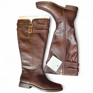 NWT Franco Sarto Christoff Wide Calf Brown Leather Riding Boots Women’s 9 WC